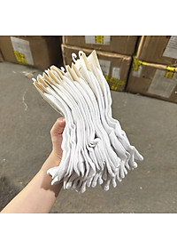 Tất vớ Trơn BASIC Trắng Cổ Ngắn Cotton Thể Thao Co Dãn Bốn Chiều Phong Cách Hàn Quốc