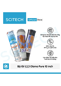Bộ lõi lọc nước số 1,2,3 (PP-UDF-CTO) 10 inch Olsmo Pure by Scitech dùng trong máy lọc nước RO, bộ lọc thô - Hàng chính hãng