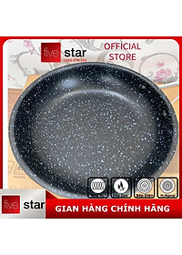 Bộ nồi và chảo chống dính vân đá inox 304 cao cấp Fivestar Plus 5 món nắp kính , tặng 1 vá canh