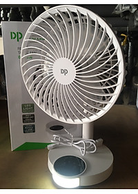 QUẠT SẠC TÍCH ĐIỆN BẰNG CỔNG CẮM USB DP 7626 - CÓ ĐÈN ĐỂ BÀN TIỆN DỤNG