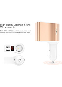 Tẩu sạc ô tô nhãn hiệu Hoco Z10 có 2 cổng USB (5V 2.1A) và màn hình Led hiển thị thông số điện áp