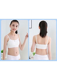 Áo lá học sinh 2 dây - áo lá có mút không gọng áo lót cho bé gái tuổi dậy thì lớp 6 màu trắng màu đen màu xám màu hồng