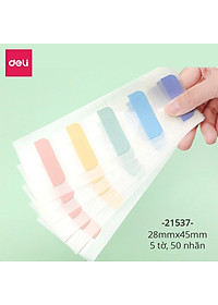 Giấy phân trang nhiều màu pastel nhiều kích cỡ Deli - 28x25mm Deli - 21535 / 21536/ 21537