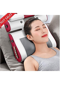 Gối massage cổ vai gáy thắt lưng kết hợp xoa bóp chườm nóng giúp giảm đau hiệu quả