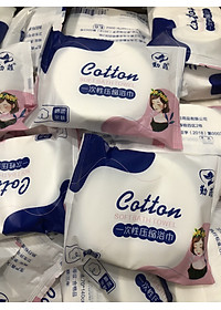 Khăn Tắm 70x140cm Dạng Nén Bằng Cotton Tiện Lợi Dùng Một Lần - Khăn Nén Du Lịch - Khăn Nén Spa - màu xanh