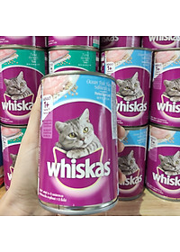 COMBO 5 Lon Pate Cho Mèo Vị Cá Ngừ Và Cá Biển Whiskas 400g - YonaPetshop