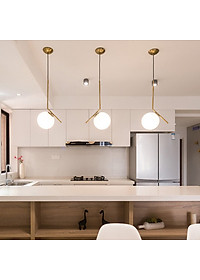 Đèn thả trần trang trí cao cấp hiện đại hình cầu trang nhã mạ Crom đẹp mắt MOON LAMP - đã bao gồm bóng LED