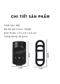 Còi Chuông Xe đạp EH-03 120dB sạc USB có chế độ chống trộm, 4 âm thanh điều chỉnh dung lượng 200mAh pin chờ 180 ngày - Mai Lee