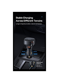 Tẩu sạc dùng trên ô tô tích hợp cáp Type C và iP Cable 60W Baseus Enjoyment Pro Car Charger - Hàng chính hãng