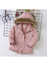 Áo khoác Parka lót lông cừu bé gái 4-14 tuổi