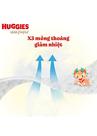 Tã quần Huggies Skin Perfect phiên bản Rồng giới hạn Super Jumbo XL52+6 miếng với 2 vùng thấm giảm kích ứng da
