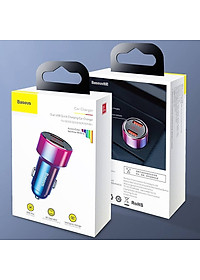 Tẩu củ sạc nhanh đa năng dành cho xe hơi / ô tô 2 cổng USB hiệu Baseus Dual-USB (45W - 6A, Công nghệ sạc nhanh Quick Charge 3.0 / Quick Chagre 4.0, 2 cổng USB Car Charger) - hàng chính hãng