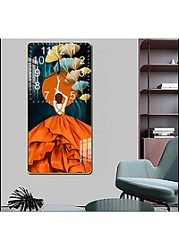 Tranh đồng hồ tráng gương - tranh đồng hồ treo phòng khách - phòng ngủ - nhà hàng - khách sạn - tranh đồng hồ tráng gương cô gái - tặng đinh 3 chân