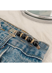 Set 2 kim băng ngọc trai, gim cài quần áo, thu nhỏ eo, khuy cài áo siêu hot, cá tính, dễ sử dụng