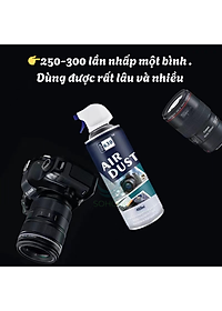 Chai xịt vệ sinh máy ảnh, bàn phím, bo mạch máy tính 450ML- Bình xịt khí nén đa năng dùng cho máy quay, ống kính, điện thoại...- Hàng nhập khẩu