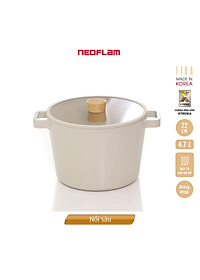 [Hàng Chính hãng] Nồi sâu chống dính bếp từ Neoflam Fika - Hàn Quốc 22cm. Made in Korea. Hàng có sẵn, giao ngay