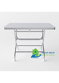 Bàn ăn chữ nhật inox 304 cao cấp rộng 0,7m dài 1m2 chân cao - Nội Thất Bảo An