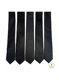 Ca Vat, Caravat, Cà Vạt, Cravat Đen Nam Bản Nhỏ 5Cm Dây Kéo Thắt Sẵn