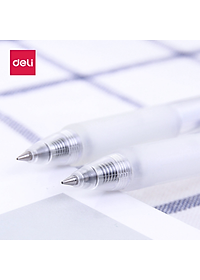 Bút Bi Nước Mực Gel Bấm Ngòi 0.5mm Deli - Thiết Kế Vỏ Trong Suốt Phù Hợp Văn Phòng Sinh Viên Học Sinh Ghi Chép Sổ Tay - A057B