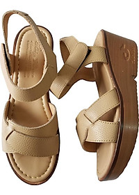 Giày Sandal Nữ Đế Xuồng BIGGBEN Da Bò Thật SDX14
