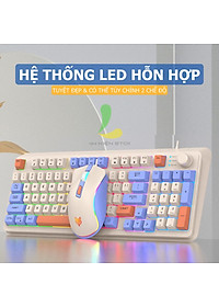 Combo bàn phím chuột có dây gaming XUNFOX K820 - Bàn phím chơi game Led 7 màu phím giả cơ chuột 3600 DPI ấn tượng - Hàng nhập khẩu