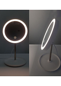 Gương Tròn Soi Trang Điểm Để Bàn Có Đèn Led Thông Minh Tích Điện Siêu Hot- Thiết Kế Hiện Đại- Hàng Chính Hãng MINIIN