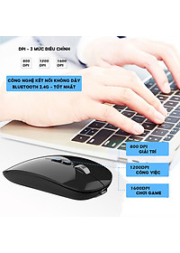 Chuột không dây Bluetooth HXSJ M103 wireless tự sạc pin siêu mỏng không gây tiếng ồn cho laptop MCBook PC Tablet PAD-Hàng Chính Hãng