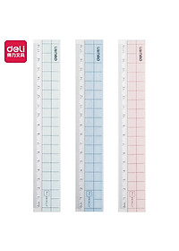 Thước kẻ 18cm Deli - Thước kẻ nhựa học sinh có một viền zigzac lượn sóng - Màu ngẫu nhiên pastel caro xinh xắn - 1 chiếc - 6235