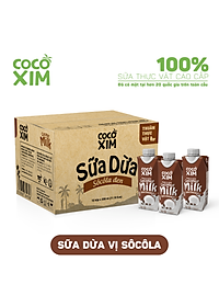Thùng 12 Hộp Sữa Dừa Cocoxim Socola 330ml/hộp