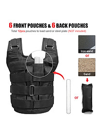 Áo tạ thể lực Oxford 50kg có thể điều chỉnh chuyên dụng tập luyện khi đánh quyền anh