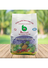 Phân bón NPK Better tím 16-12-8-11 (1kg/gói) | Chuyên dùng mọi loại cây trồng giai đoạn ra hoa, dưỡng trái | Tăng sức đề kháng cho cây trồng