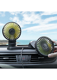 Quạt ô tô thông minh, quạt đôi đa năng xe hơi 12v, 24v xoay 360 tiện ích cao cấp mẫu mới loại tốt gió mạnh, phụ kiện ô tô