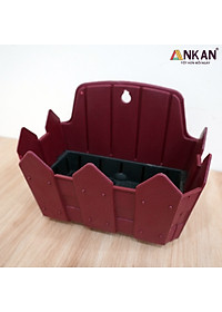 Chậu Nhựa Trồng Cây ANKAN Để Treo Ban Công, Treo Tường, Ngoài Trời, Sân Vườn, Kích Thước 24 x 19cm, Nhựa Cao Cấp