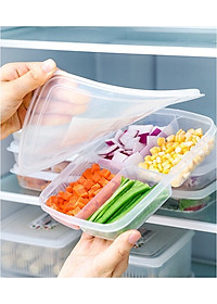 Khay đựng thực phẩm chia 4 ngăn có nắp đậy Nakaya 710ml hàng Made in Japan #K154