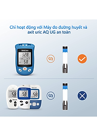Hộp 50 Que Thử Đường Huyết Safe AQ UG Chính Hãng Sinocare Tặng Kèm 50 Kim Chích Máu