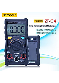 Đồng Hồ Đo Điện Vạn Năng Zoyi ZT-C4 - Điện Áp AC DC, Kiểm Tra Tụ, Dò NVC, Đo Điên Dung, Nhiệt Độ, Cảnh Báo Pin Thấp - Hàng Chính Hãng
