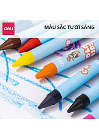Bút sáp màu Colorkids Deli - Hộp màu sáp 10 màu, tăng kích thước bút, không độc hại, tô màu cho bé