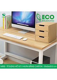 MS02 - 33x26x25.5 cm - Tủ đựng hồ sơ 3 ngăn bằng carton