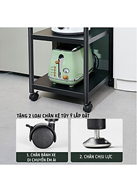 Kệ để lò vi sóng đa năng Inox 304 cao cấp Vando chính hãng kệ để đồ lò nướng chắc chắn, sơn tĩnh điện chống bong tróc, kệ nhà bếp siêu chịu lực 300kg