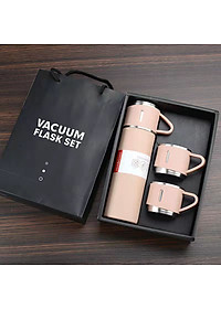 Bình Giữ Nhiệt INOX 304 - 500ml Kèm 2 Cốc Hộp Đựng  Sang Trọng Chắc Chắn Chất Lượng Cao - Tặng Cây Cọ Bình Nước - Hàng Loại 1 - Chính Hãng MINIIN