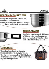 Bộ nồi nấu ăn dã ngoại bằng thép không rỉ Campingmoon Cookware MC-210 (6 người)