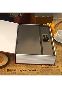 Két sắt giấu đồ hình quyển sách độc đáo, trang bị khóa số có thể thay đổi mã