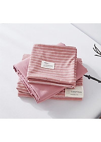 Bộ chăn ga gối cotton tici kẻ LIDACO cao cấp (Nhiều mẫu lựa chọn)