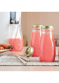 Chai thủy tinh nắp vặn Bormioli Rocco Quattro 400ml – Đựng nước ép, sinh tố, detox – Nhập khẩu Ý