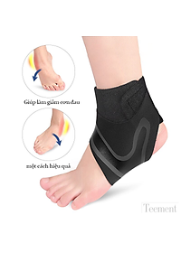 Băng Bảo Vệ Cổ Chân, Băng Quấn Cổ Chân, Đai Quấn Bảo Vệ Mắt Cá Chân Teement, Mỏng Nhẹ, Miếng Dán Chắc Chắn - Hàng Chính Hãng