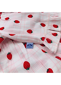 Bộ quần áo ngắn bé gái họa tiết Dâu ren đỏ - AICDBGZP9YJ8 - AIN Closet