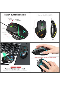 Chuột Gaming macro A876 Led RGB 6400dpi cho máy tính laptop hàng nhập khẩu