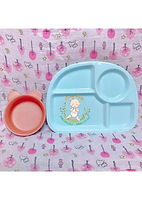 Khay Ăn Dặm Bát Ăn Dặm Bằng Gốm Sứ Cao Cấp An Toàn Cho Bé - Set Khay ăn Dặm Chén Ăn Dặm Chia Ngăn Cho Trẻ Giá Cực Rẻ