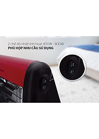 Sưởi Điện Hồng Ngoại Sunhouse SHD7013 (800W) - Đen Đỏ - Hàng Chính Hãng