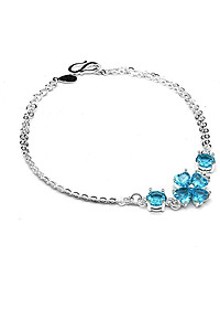 Lắc Tay Nữ Bạc Hiểu Minh LTU482B cỏ 4 lá may mắn bạc ta